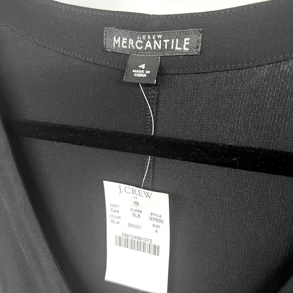 J. Crew Mercantile Jumpsuit 4 V-Neck Short Sleeve Button Front Pocket Black NWT - Picture 7 of 9